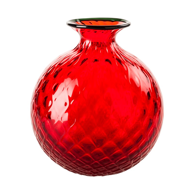 C935CFD2B63DB95D0C6E30E803DA513B_8028770982700-VEFO310016000F0ATZ-Vaso-piccolo-Monofiore-Balloton-rosso-a-filo-verde-Venini-zanoletti-1 Vaso piccolo Monofiore Balloton rosso a filo verde Venini - immagine 1