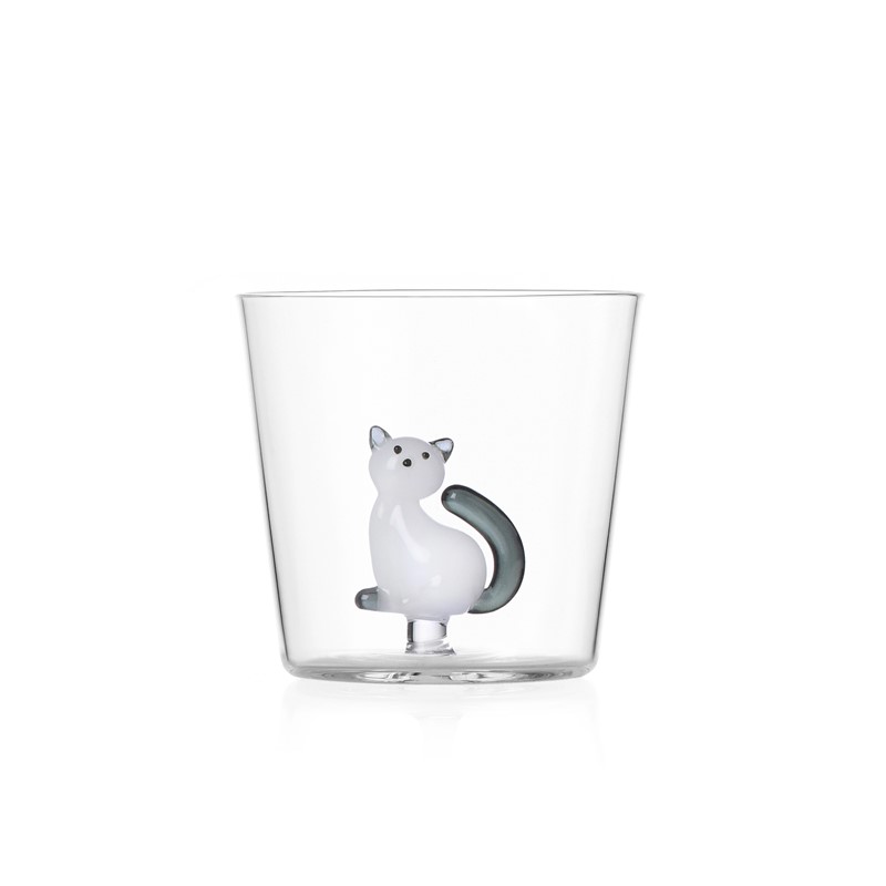 E4876D89154F125C7D8F56AE7430A62A_8032397052890-Bicchieri-Bassi-in-Vetro-Soffiato-Tabby-Cat-Tumbler-Gatto-seduto-ambra-e-bianco-di-Ichendorf-zanoletti Bicchieri Bassi in Vetro Soffiato Tabby Cat Tumbler Gatto seduto ambra e bianco di Ichendorf - immagine 1