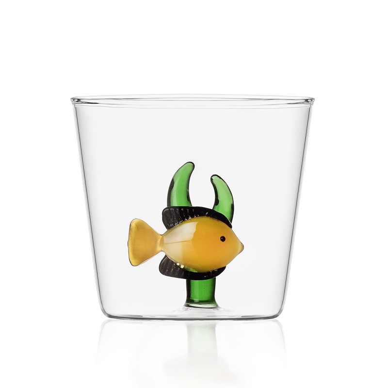 F761582E3DE3D5262E82A3750992F4DF_8032397049456-Bicchieri-Bassi-in-Vetro-Soffiato-Marine-Garden-Tumbler-Pesce-giallo-di-Ichendorf-zanoletti Tumbler in Vetro Soffiato Marine Garden Pesce giallo alga verde di Ichendorf - immagine 1