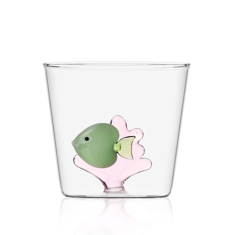 DF20677035AA2038353C307B6584D76C_8032397049487-Bicchieri-Bassi-in-Vetro-Soffiato-Marine-Garden-Tumbler-Pesce-verde-alga-rosa-di-Ichendorf-zanoletti Tumbler in Vetro Soffiato Marine Garden Pesce verde alga rosa di Ichendorf - immagine 1
