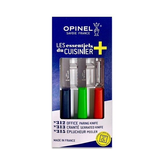 D7A590F0A507936AB4800D84797082C0_3123840023590-Set-di-3-Coltelli-essenziali-da-cucina-verdi-con-lama-acciaio-inox-di-Opinel-zanoletti-1 Set di 3 Coltelli essenziali da cucina colorati con lama acciaio inox di Opinel - immagine 1