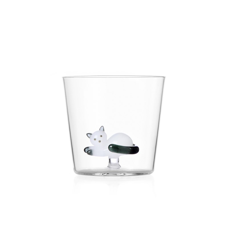 713A796888BB84E7EDE8D3C7E61C4245_8032397052869-Bicchieri-Bassi-in-Vetro-Soffiato-Tabby-Cat-Tumbler-Gatto-sdraiato-bianco-e-grigio-di-Ichendorf-zanoletti Bicchieri Bassi in Vetro Soffiato Tabby Cat Tumbler Gatto sdraiato bianco e grigio di Ichendorf - immagine 1
