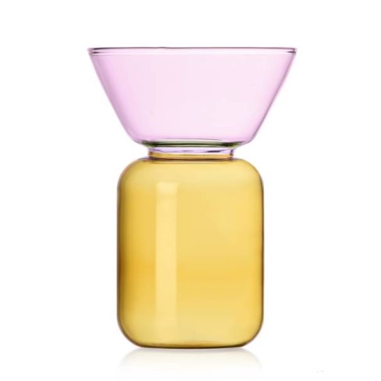742460BACCAFEA888841B0419BD5B06B_8032397061991-Vaso-piccolo-Gelee-in-vetro-fatto-a-mano-color-Viola-e-Smoke-petrolio-di-Ichendorf-zanoletti Vaso piccolo Gelée in vetro fatto a mano color Rosa e Giallo di Ichendorf - immagine 1