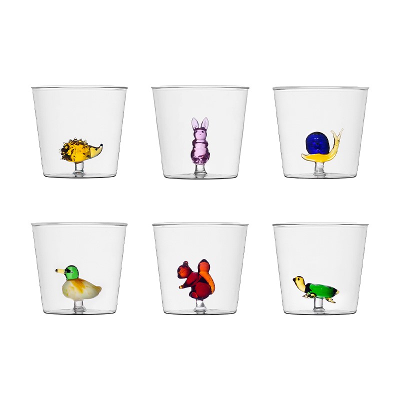 B11C5608BF71920888461A0F6073E102_animal-farm-set Set Tumbler in Vetro Soffiato Animal Farm di Ichendorf - immagine 1