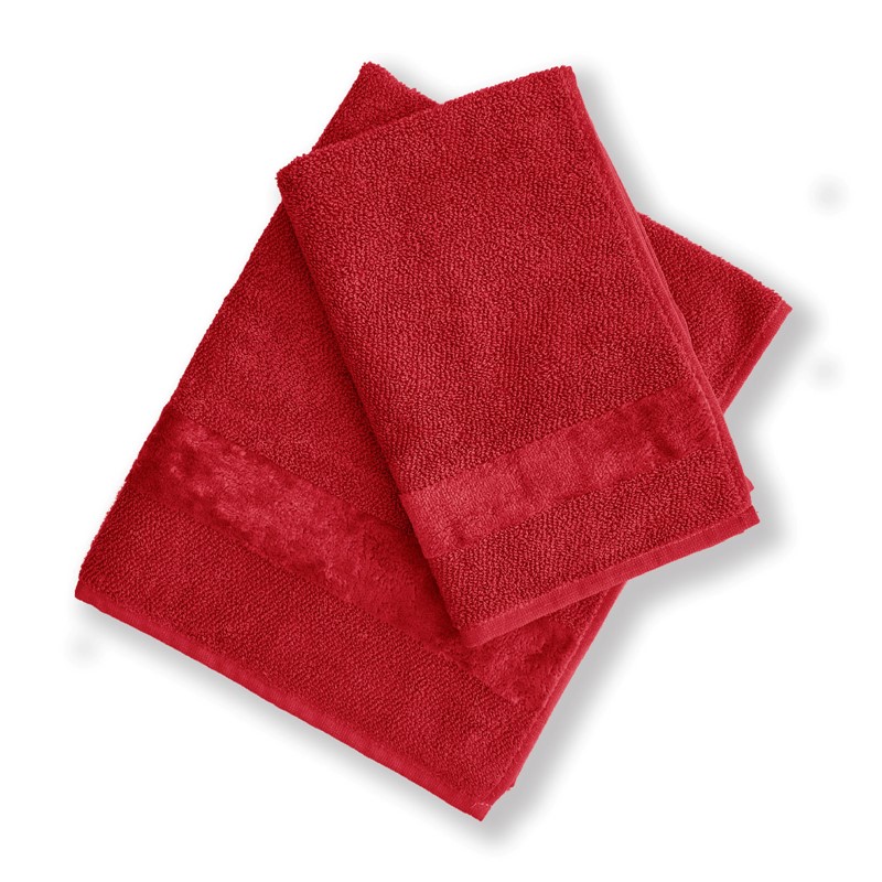 5B68781A2FBBE711EF9E5185D0B29004_8015317788499-Coppia-di-Asciugamani-Rosso-Fuoco-100-Cotone-misura-40x55-e-60x100-di-Mirabello-zanoletti-1 Coppia di Asciugamani Rosso Fuoco 100% Cotone misura 40x55 e 60x100 di Mirabello - immagine 1