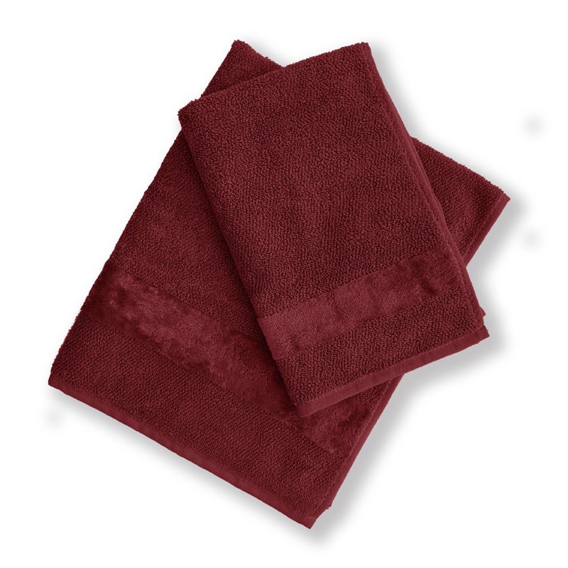 BC72FADE280A3F4FA05CE603E366BEAC_8052873150032-Coppia-di-Asciugamani-Bordeaux-100-Cotone-misura-40x55-e-60x100-di-Mirabello-zanoletti-1 Coppia di Asciugamani Bordeaux 100% Cotone misura 40x55 e 60x100 di Mirabello - immagine 1