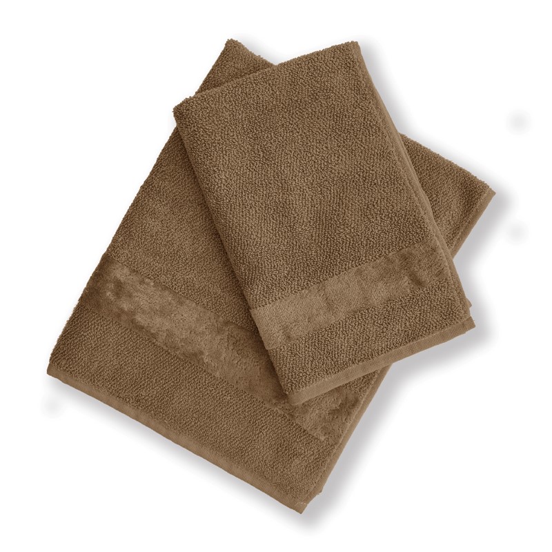 F03BB9F7F44B38DE6B59636D21F55AAA_8052873044928-Coppia-di-Asciugamani-Marrone-100-Cotone-misura-40x55-e-60x100-di-Mirabello-zanoletti-1 Coppia di Asciugamani Marrone 100% Cotone misura 40x55 e 60x100 di Mirabello - immagine 1