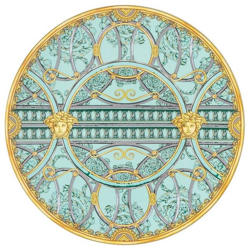 8600655B1A9F6C994655567284E805BE_4012437367379-Piatto-Segnaposto-Scala-Palazzo-Verde-33-cm-di-Rosenthal-per-Versace-zanoletti Piatto Segnaposto Scala Palazzo Verde 33 cm di Rosenthal per Versace - immagine 1