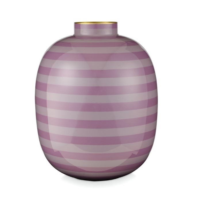 97690C06BD953113E1C91AA4E84ABFED_8720874270010-Vaso-grande-Metal-a-Strisce-Lilla-PIP-Studio-zanoletti Vaso grande Metal a Strisce Lilla PIP Studio - immagine 1