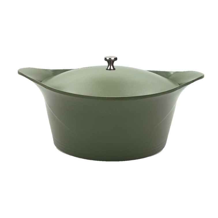 C45EBCD1A8241FACC3B421EB2DB52158_3760195165577-COCOTTE-CM.24-CON-COPERCHIO-E-PRESINE-VERDE-ZANOLETTI Casseruola antiaderente Cocotte 20 cm Verde Muschio di Cookut - immagine 1