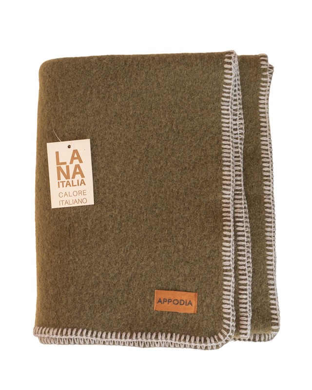 D95E95449BA62248194AC15D0D9FE68E_800000011164-Plaid-in-Lana-Cotta-Oliva-130-x-160-cm-di-Appodia-Zanoletti-1 Plaid in Lana Cotta Oliva 130 x 160 cm di Appodia - immagine 1