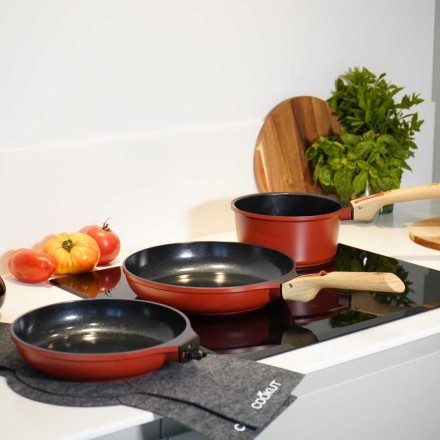 Set Cocotte Rosso con Casseruola e due Padelle di Cookut - immagine 4