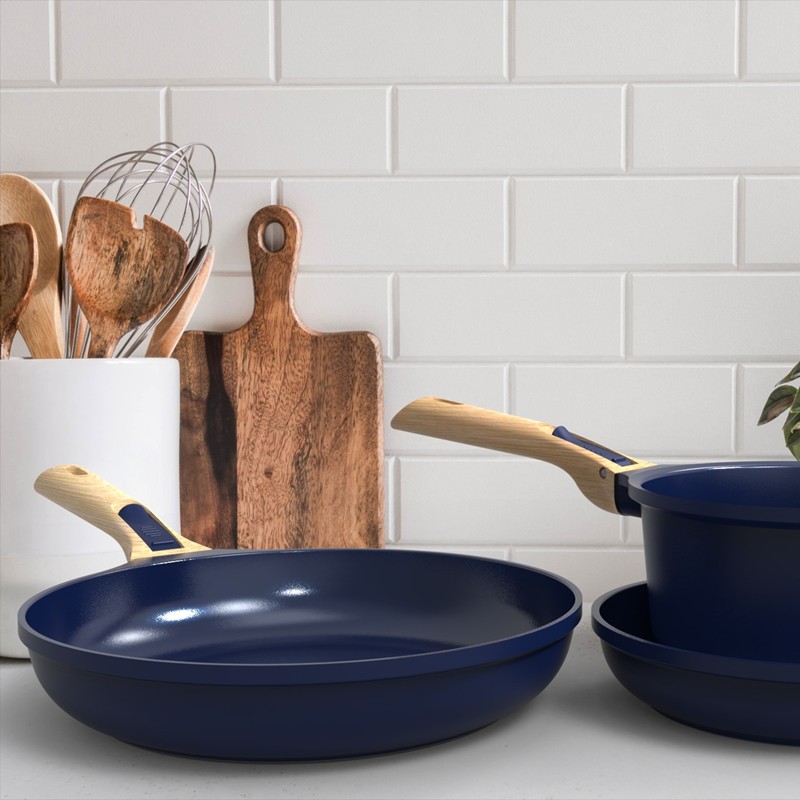 Set Cocotte Blu con Casseruola e due Padelle di Cookut - immagine 3