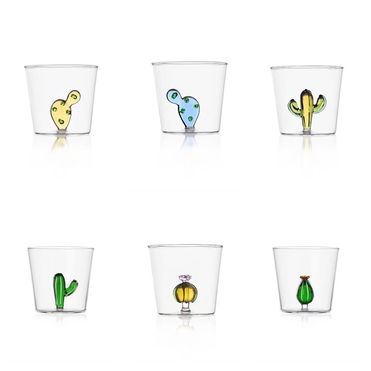 4D7F89E2E7A860E92591143989231797_8032397053620-Set_6_Tumbler_Desert_Plants_in_Vretro_Borosilicato_di_Ichendorf-Zanoletti-1 Set 6 Tumbler Desert Plants in Vetro Borosilicato di Ichendorf - immagine 1