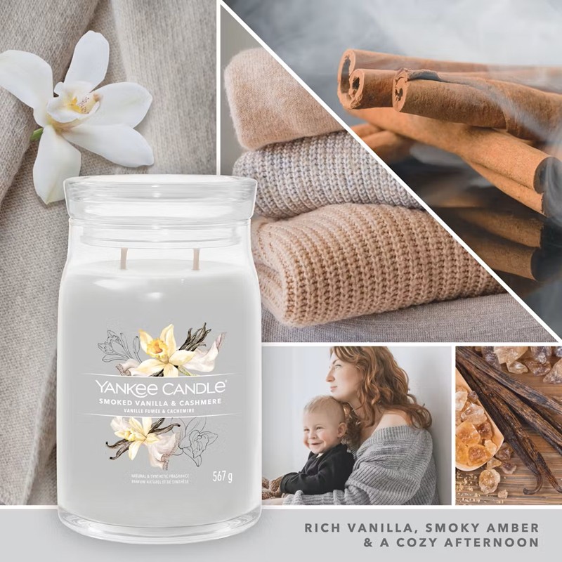 Smoked Vanilla and Cashmere Giara Grande Signature di Yankke Candle - immagine 3