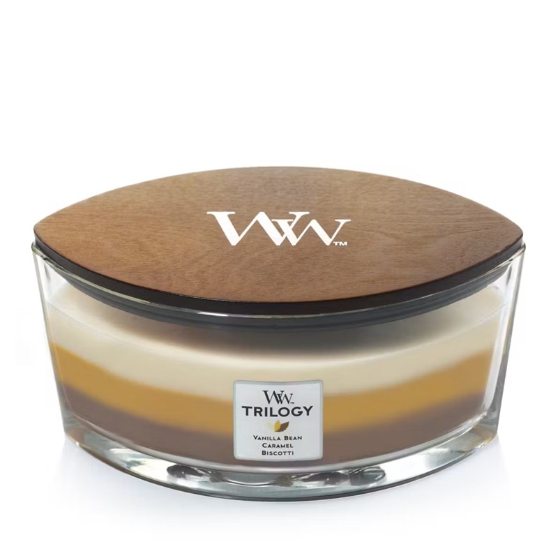 5A5C6D53BEC6D7B350E2F33AF33F0E43_5038581054254-Candela_Ellittica_Trilogy_HearthWick_Flame_di_WoodWick-Zanoletti-2 Candela Ellittica Trilogy HearthWick Flame Café Sweets di WoodWick - immagine 1
