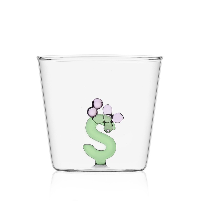 6858690BA648642F4FD848072277EF94_8032397049067-Tumbler_Alfabeto_Fiorito_Greenwood_in_Vetro_Soffiato_lettera_S_di_Ichendorf-zanoletti Tumbler Alfabeto Fiorito Greenwood in Vetro Soffiato lettera S di Ichendorf - immagine 1