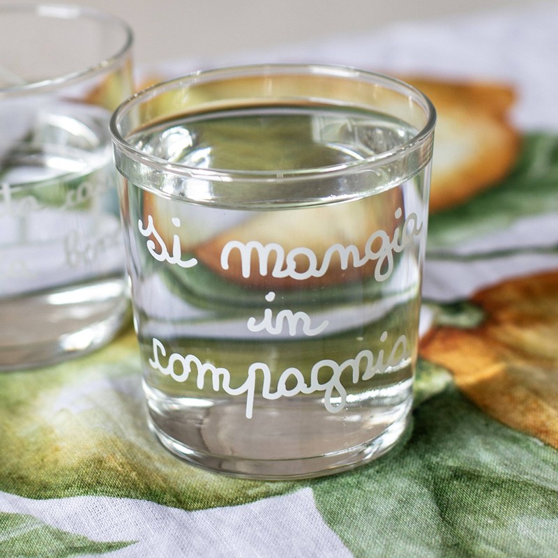 Set 6 Bicchieri Si mangia bene in compagnia di Simple Day - immagine 3
