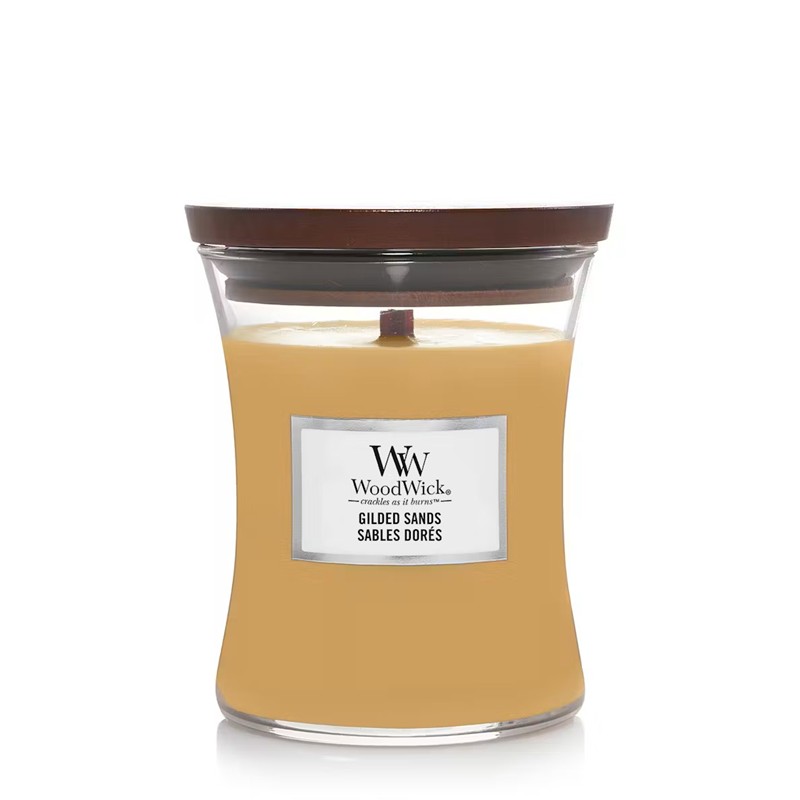 869B724465F907DFB17BF847AF39FCCE_5038581162478-Candela_Clessidra_Media_Gilded_Sands_di_WoodWick-Zanoletti Candela Clessidra Media Gilded Sands di WoodWick - immagine 1