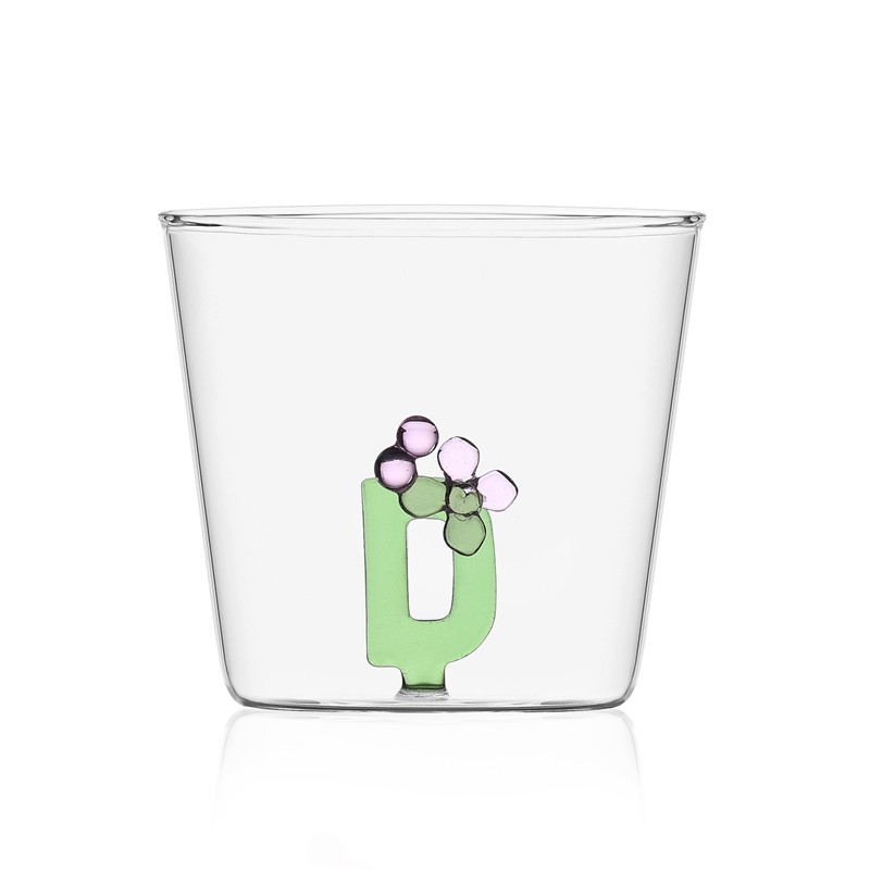 9B7367300DF1D30A5AE68AFECC906C63_8032397048916-Tumbler_Alfabeto_Fiorito_Greenwood_in_Vetro_Soffiato_lettera_D_di_Ichendorf-zanoletti Tumbler Alfabeto Fiorito Greenwood in Vetro Soffiato lettera D di Ichendorf - immagine 1