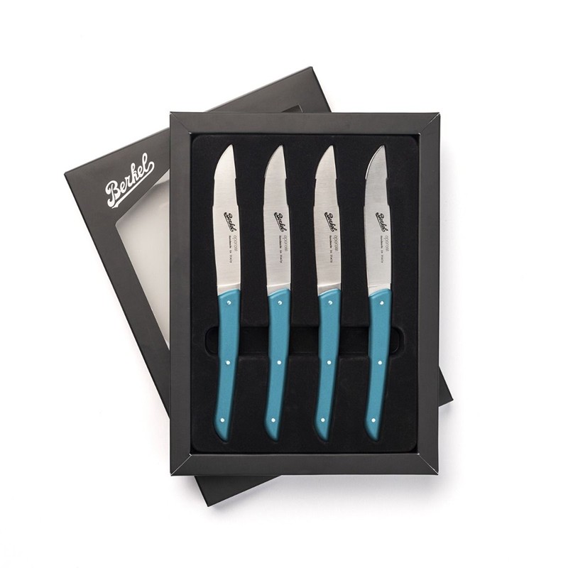 Set 4 Coltelli da bistecca blu petrolio con lama acciaio liscia di Berkel - immagine 2