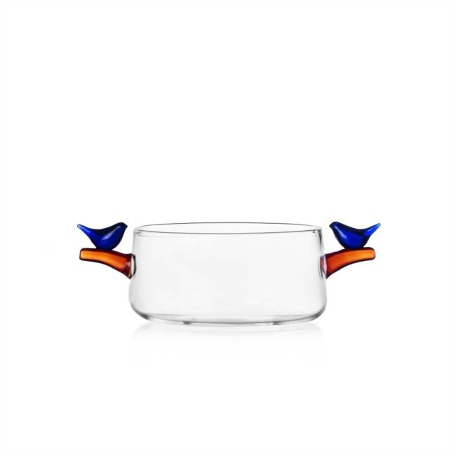 DA33A77233238FA45F279FA7A5CCA327_8032397067771-Ciotola_Uccellini_Blu_di_Ichendorf-Zanoletti Ciotola Uccellini Blu 11,5 cm in Vetro Borosilicato di Ichendorf - immagine 1