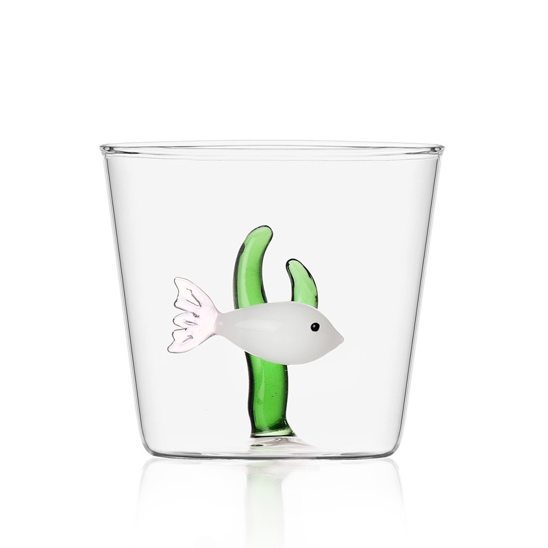 A1C6AB5ADF088EFA46BE5BD00E4C0929_8032397049463-Bicchieri_Bassi_in_Vetro_Soffiato_Marine_Garden_Tumbler_Pesce_Bianco_di_Ichendorf-zanoletti Tumbler in Vetro Soffiato Marine Garden Pesce bianco alga verde di Ichendorf - immagine 1