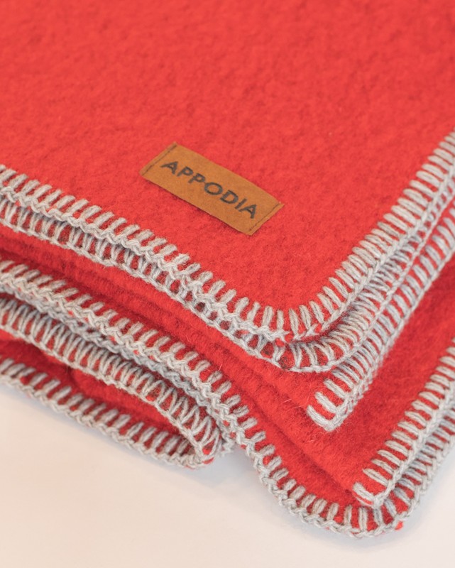 Plaid in Lana Cotta Rosso 130 x 160 cm di Appodia - immagine 2