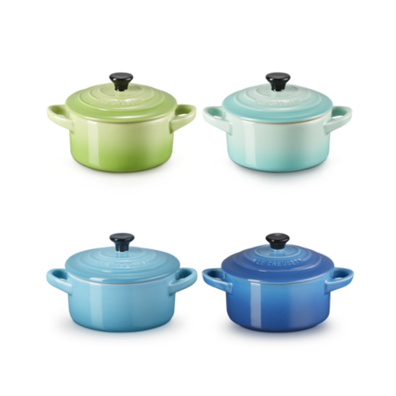 CE4CE0E74C8ED465E1D5D3FE99BAE393_08443251134052-Set-4-mini-cocotte-in-gres-vetrificato-colori-freddi-di-Le-Creuset-Zanoletti-1 Set 4 mini cocotte in gres vetrificato colori freddi di Le Creuset - immagine 1