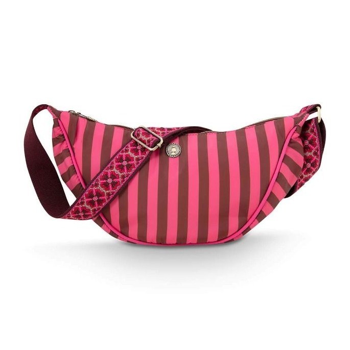 B497868553214D41CB9C313C7BD02815_8721009924082-Borsa-Mezza-Luna-a-righe-fucsiadi-Pip-Studio-Zanoletti-1 Borsa Mezza Luna a Righe Fucsia di Pip Studio - immagine 1