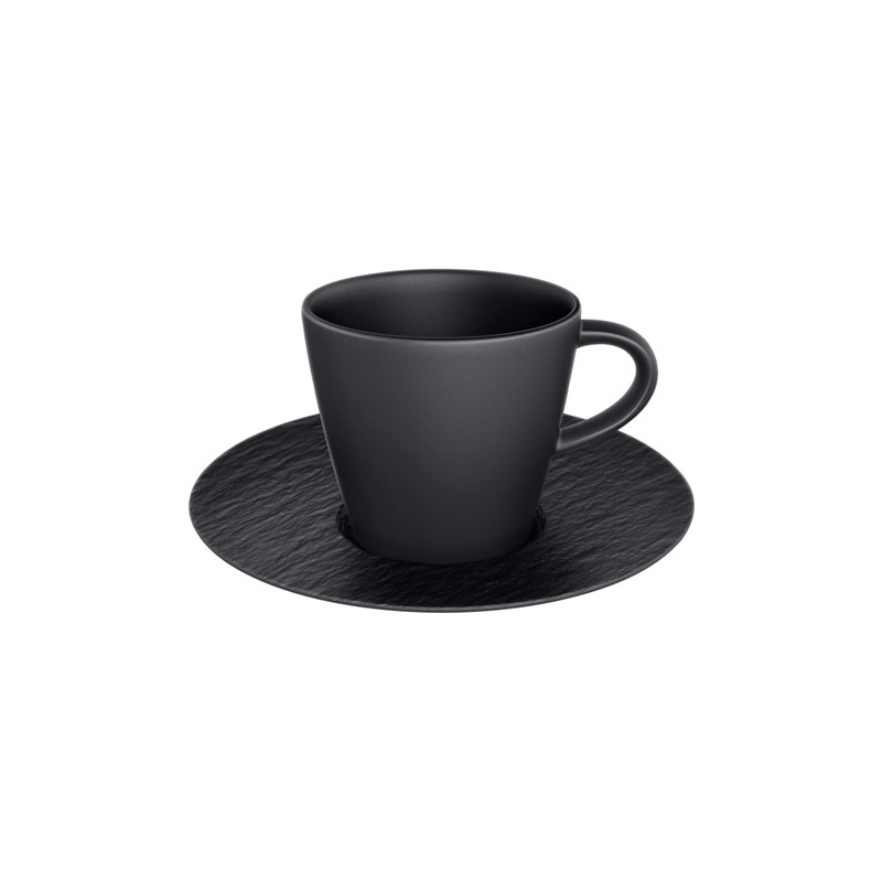 BF5B609002795AA950E82CAA57A416DB_MANUFACTURE_ROCK_TAZZA_CAFFE-THE_C_PIATTINO-1 Tazzina del caffè con Piattino nero di Villeroy & Boch - immagine 1